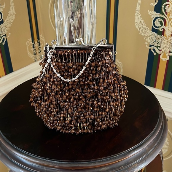 Brown Beaded/Sequin Purse EUC - Picture 2 of 6